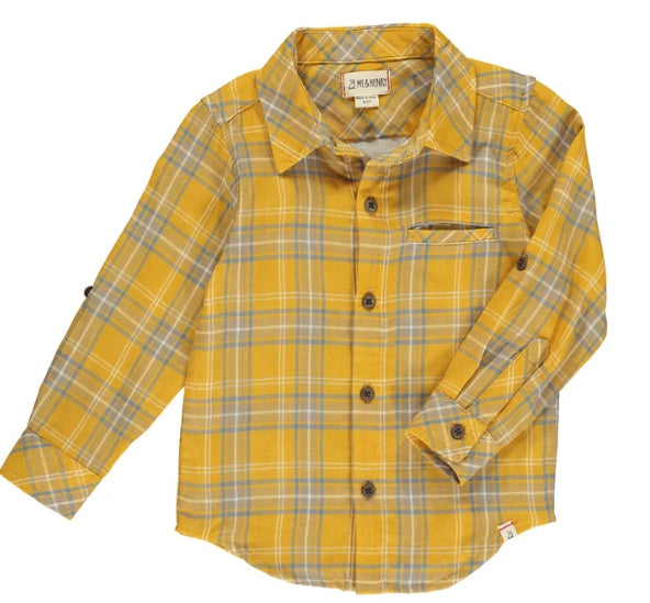 Gold/Gray Plaid Shirt