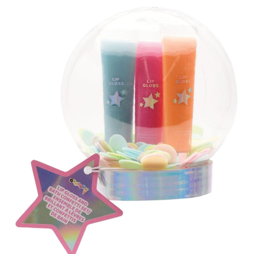 Lip Gloss Confetti Snow Globe set