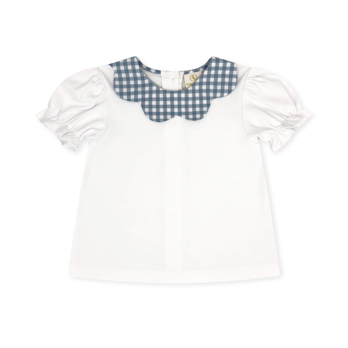 Scarlett Blouse white, stone blue check