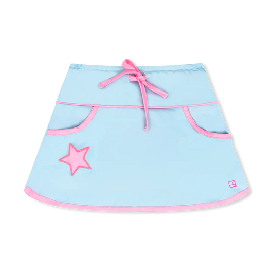 Tiffany skort- cotton candy blue, flamingo pink star