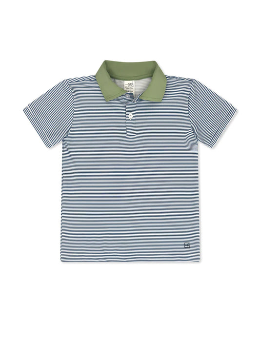 Baton Rouge Blue Ministripe Parker Polo