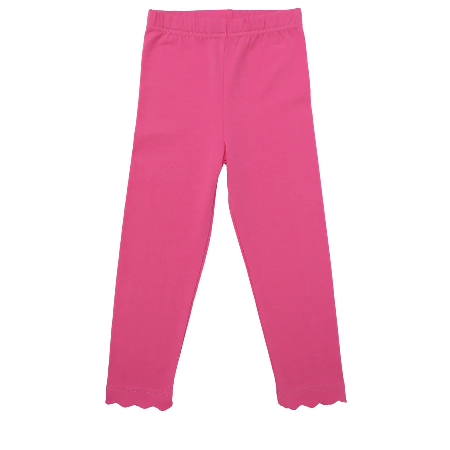 Scalloped leggings-Pink