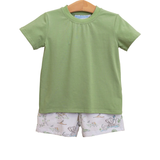 Safari Animals Pocket Short Set