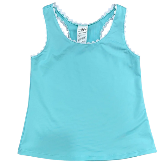 Riley Turquoise/White Ric Rac Tank