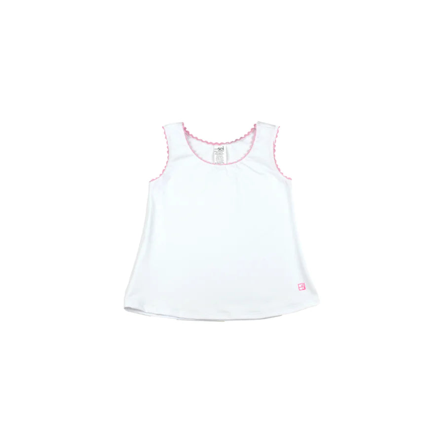 Riley White/Pink Ric Rac Tank