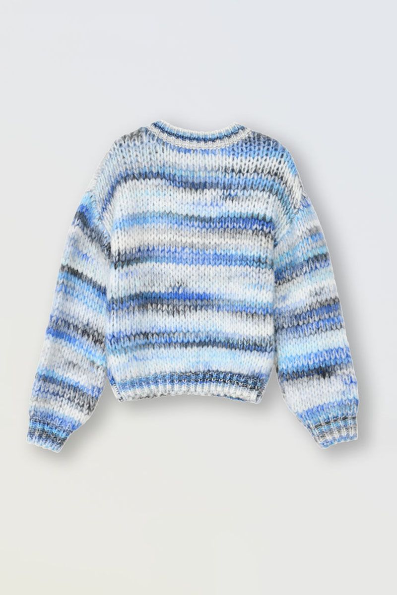 Blue knitted sweater