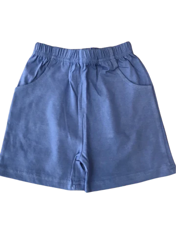 Blue Jersey Knit Shorts