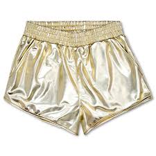 gold metallic shorts