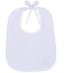 White/blue trim Bib