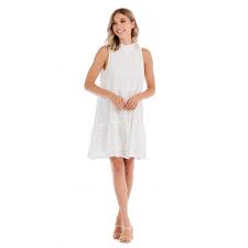 Womens white bliss eyelet dress