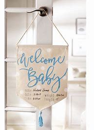 Blue Birth Announcement Door Hanger