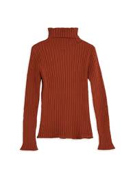 Rust knitted neck sweater