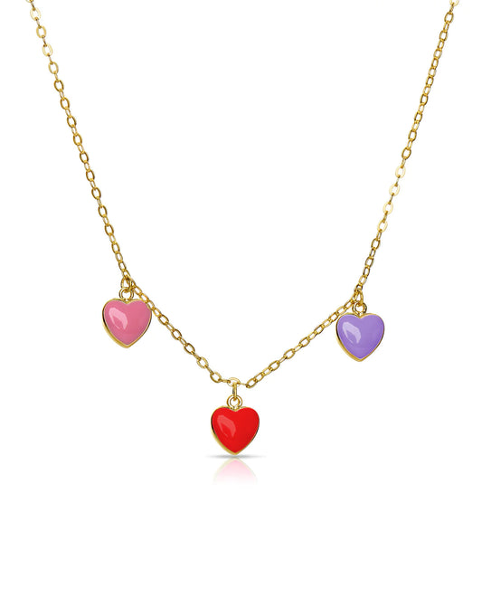 Multi Hearts Dangle Necklace