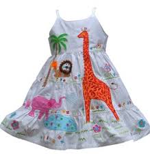 White safari emb dress