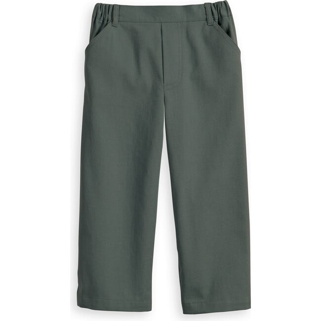 leaf green twill stretch slim pants