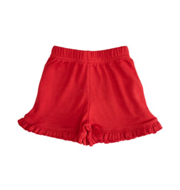 Red trim ruffle shorts