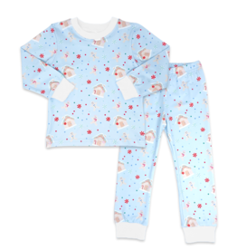 Blue gingerbread pjs