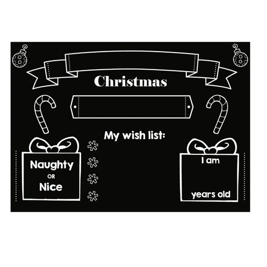 Christmas Wish List Chalkboard Placemat