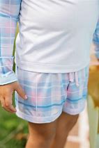 Lullaby set-pink and blue plaid swim trunk