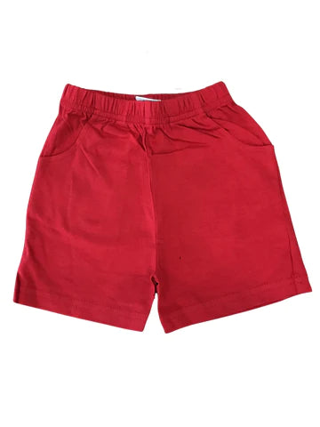 Red Jersey Knit Shorts