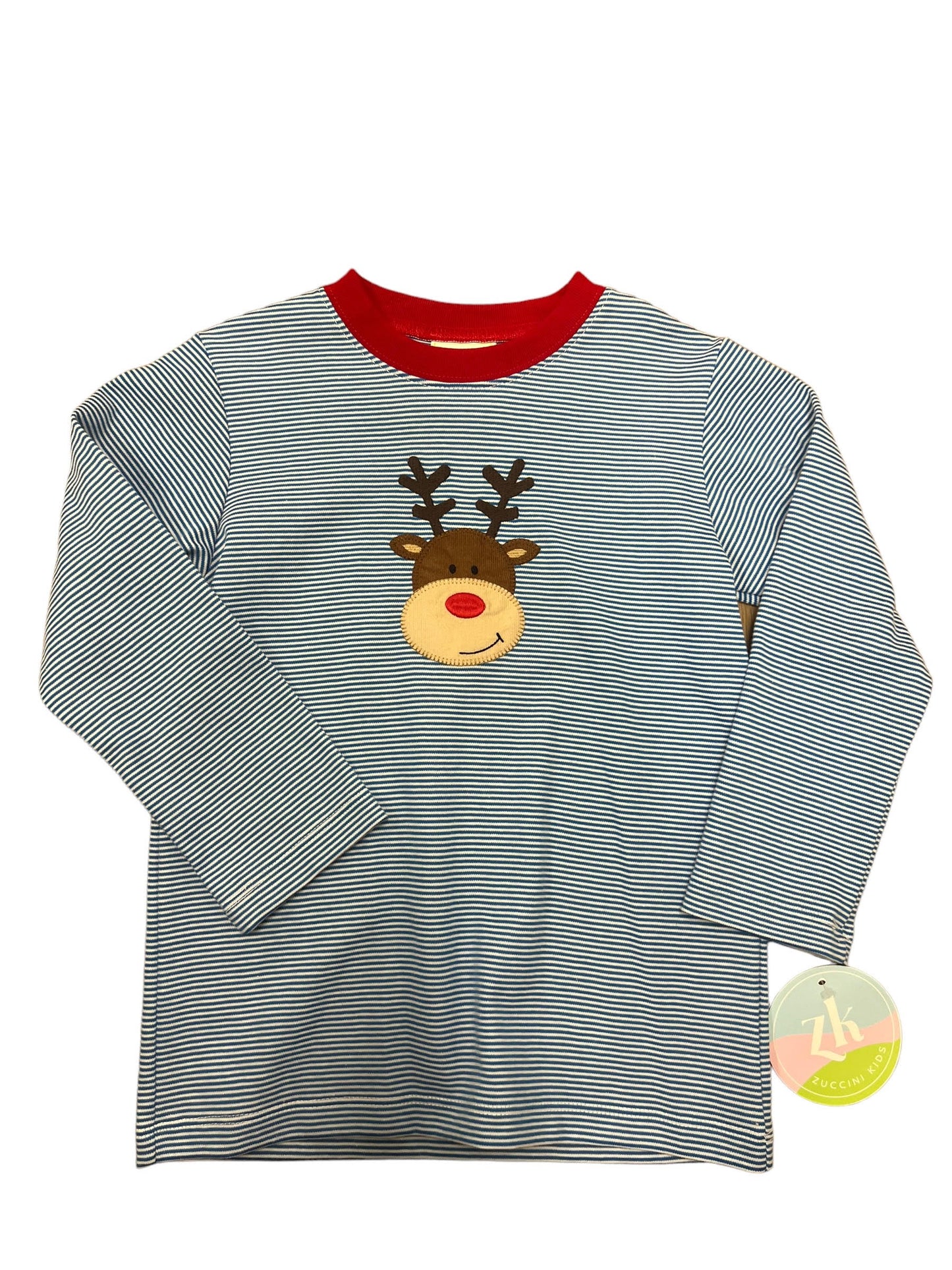 Blue striped reindeer LS