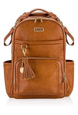 Camel Leather Diaper Backpack