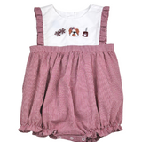 Maroon Bulldog French Knot Girls Bubble