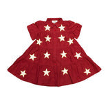 Maroon and white star dress