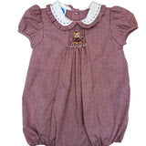 Maroon Bulldog Smock Girl Bubble